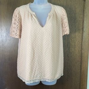 🍑One September peach nude blouse Anthropologie